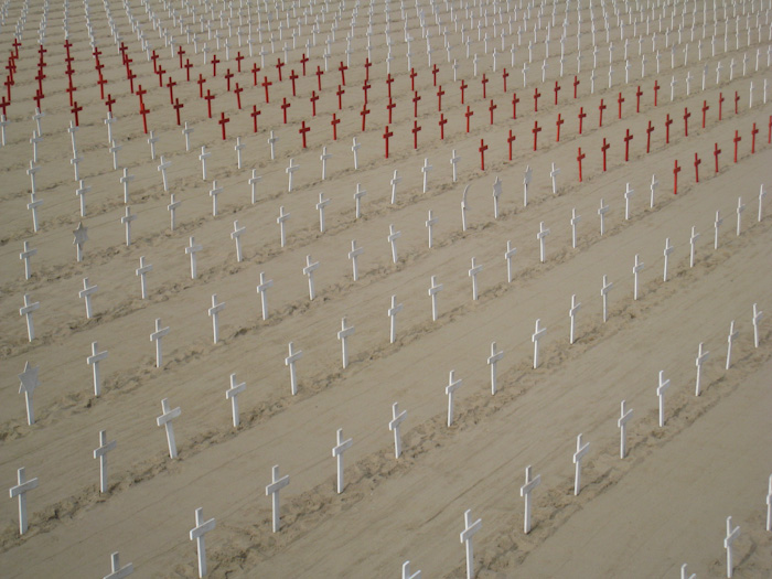 plage de santa monica - manifestaion contre la guerre en irak