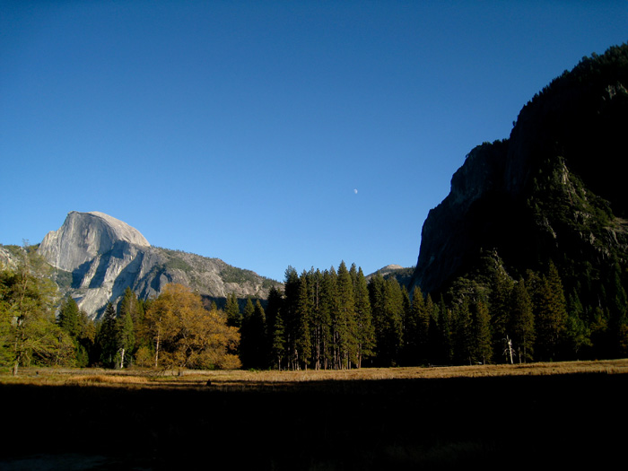 coucher de soleil sur yosemite