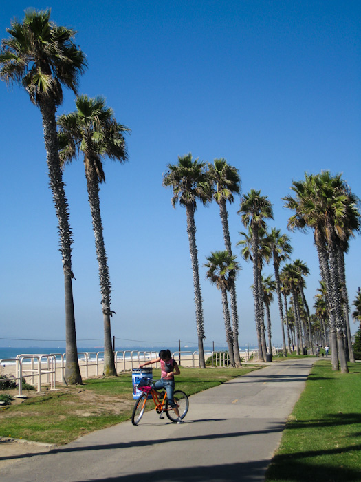 cycliste à huntington beach
