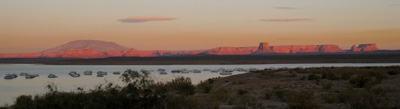 coucher de soleil sur lake powell
