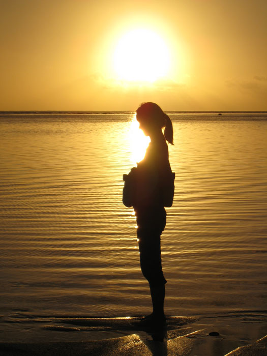 coucher de soleil sur l'île maurice